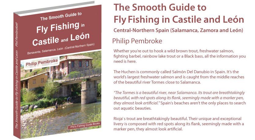 fly fishing book, brown trout, huchen salmon, licence, Leon, Salamanca, Zamora, where to fish, licence, tackle, tactics, accommodation, fishing holiday, Spain